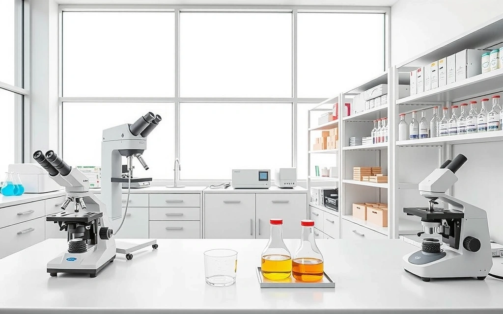 Laboratory setting with quality control equipment